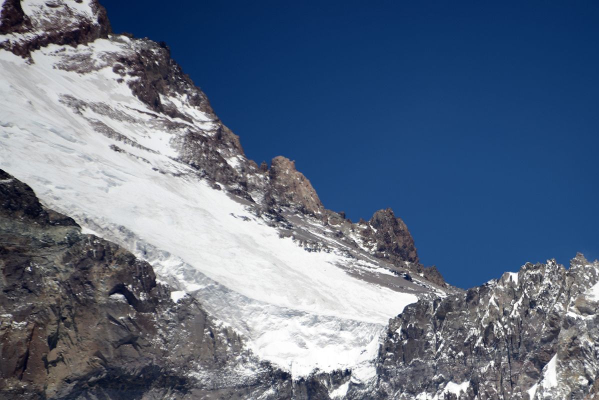 19 Aconcagua Polish Glacier Close Up From The Relinchos Valley Between Casa de Piedra And Plaza Argentina Base Camp